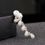 Pearls & Crystal Silver Tone Ear Cuff